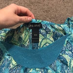 Lane Bryant Tops - Lane Bryant silk beaded teal paisley blouse Lane Bryant Tops - Lane Bryant silk beaded teal paisley blouse